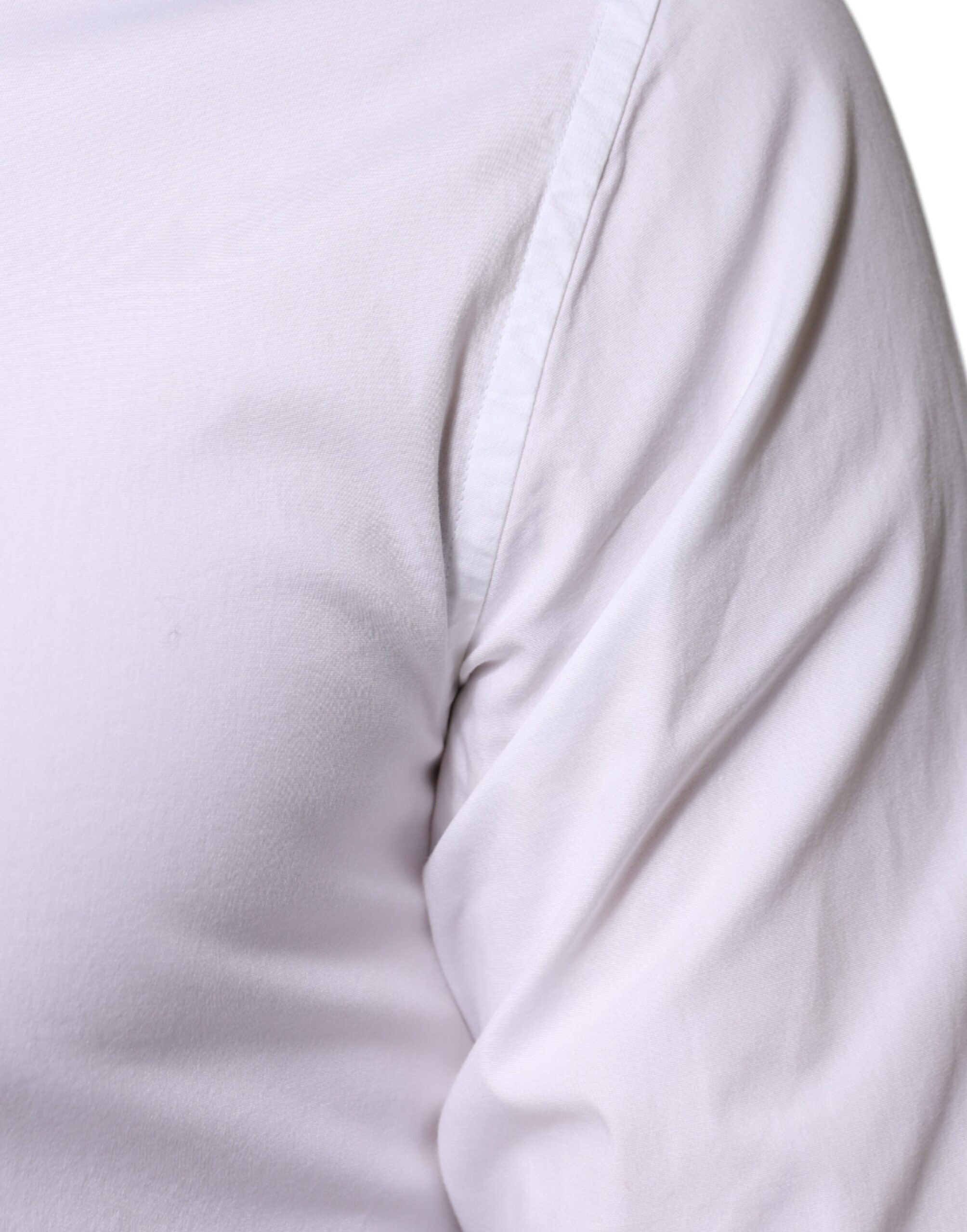 Dolce & Gabbana White formal men's shirt GOLD made of cotton